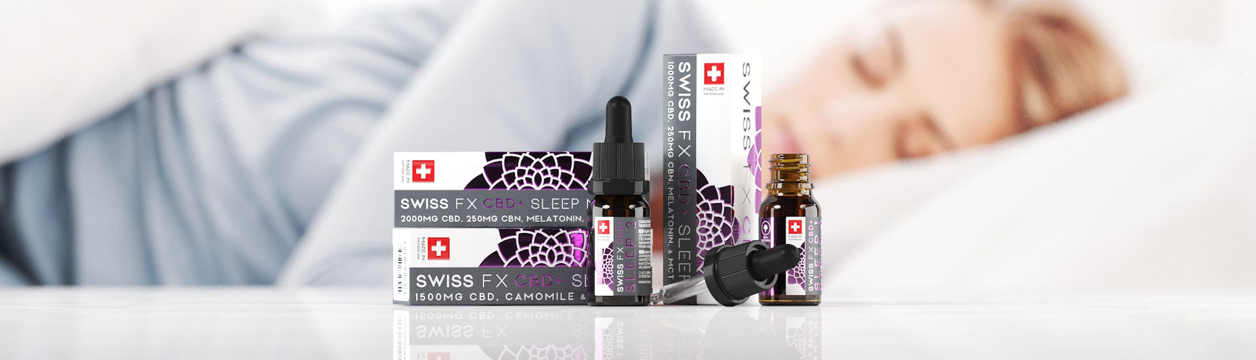 SWISS FX SLEEP Öle vor abendlichem Motiv