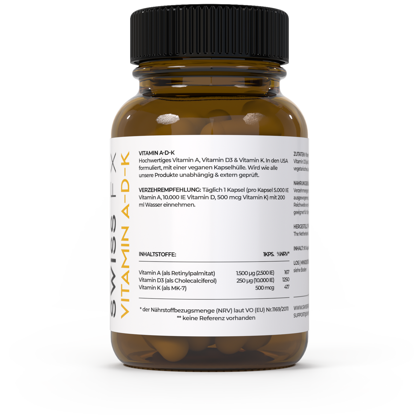 Vitamin D3, K2, A Kapseln