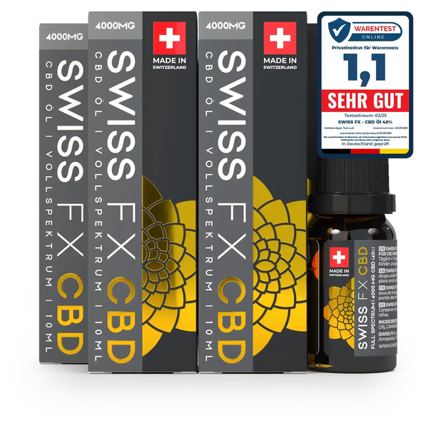 4x SWISS FX CBD Öl 40% mit 10 ml im 4-für-3-Angebot